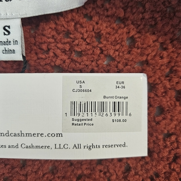 NWT Cupcakes And Cashmere Burnt Orange Pullover Loose Fit Maj Sweater - Picture 13 of 13
